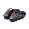 Real Comfort 1960 Sweet Clogs Siyah Kristal Hakiki Deri Kadın Günlük Terlik