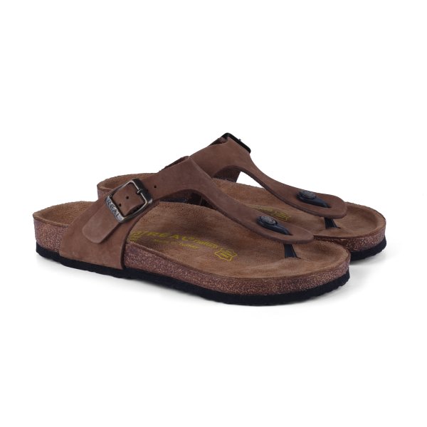 Real Natura 102 Efes Vizon Nubuk Hakiki Deri Kadın Günlük Terlik