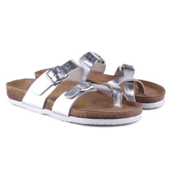 Real Natura 104 Side Lame Hakiki Deri Kadın Günlük Terlik