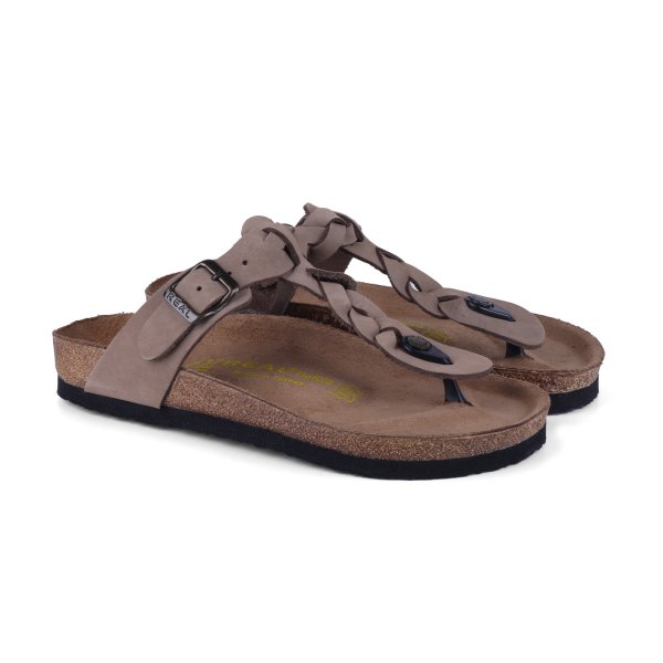 Real Natura 114 Larissa Kum Nubuk Hakiki Deri Kadın Günlük Terlik