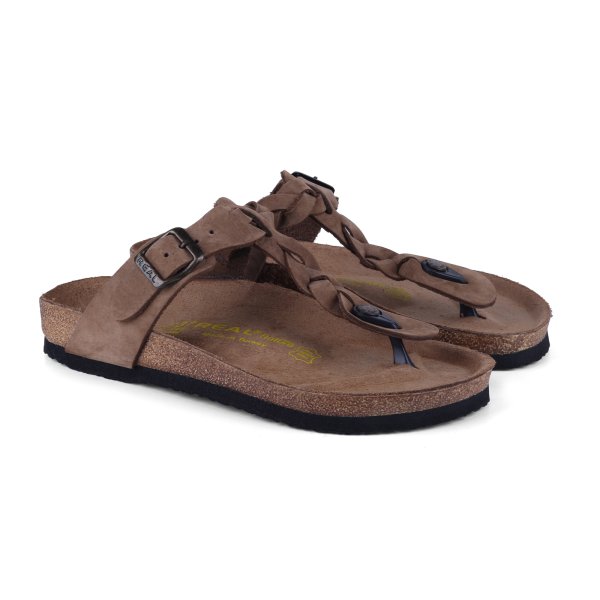 Real Natura 114 Larissa Vizon Nubuk Hakiki Deri Kadın Günlük Terlik